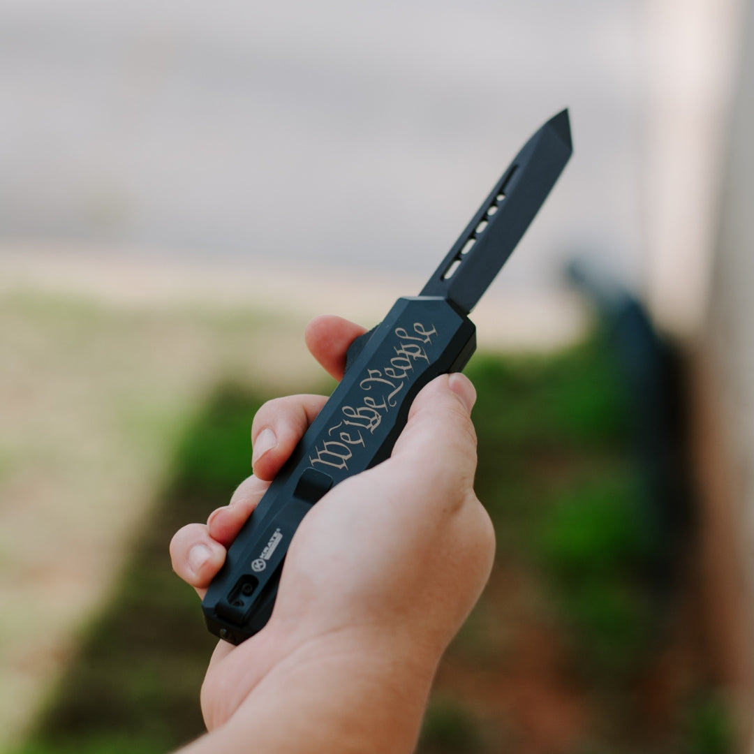 Betsy Ross Flag Large OTF Knife (Tanto Blade)