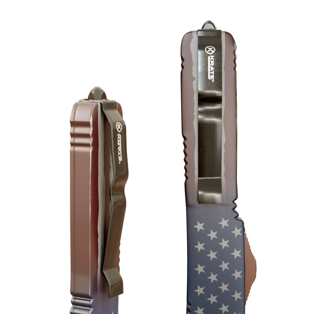 american flag otf knife with emergency ceramic tip glass breaker