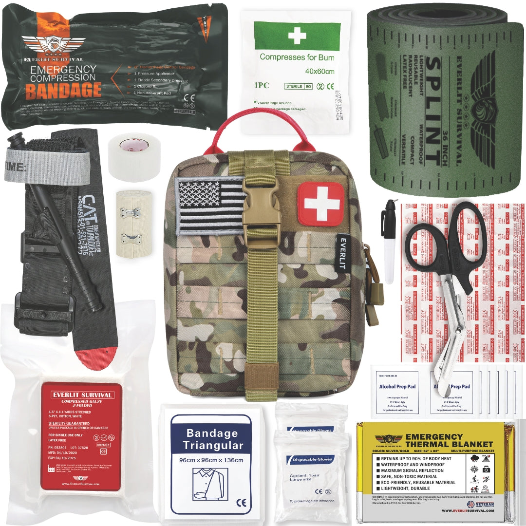 graphic showing contents of starter trauma kit