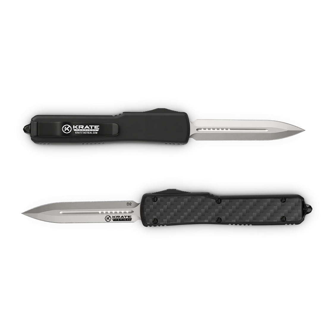 front and back view of parallax otf knife