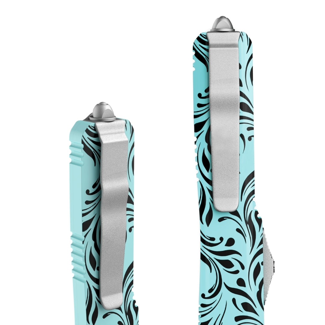serenity otf knife with ceramic glass breaker tip for emergencies