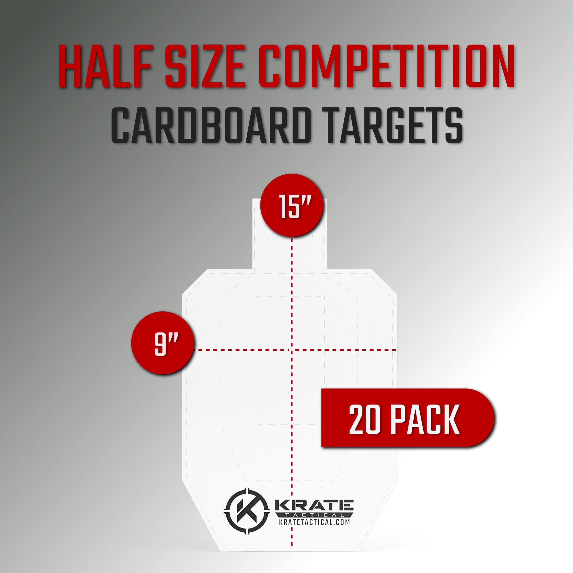Half-Size Competition Cardboard Targets - 20 Pack