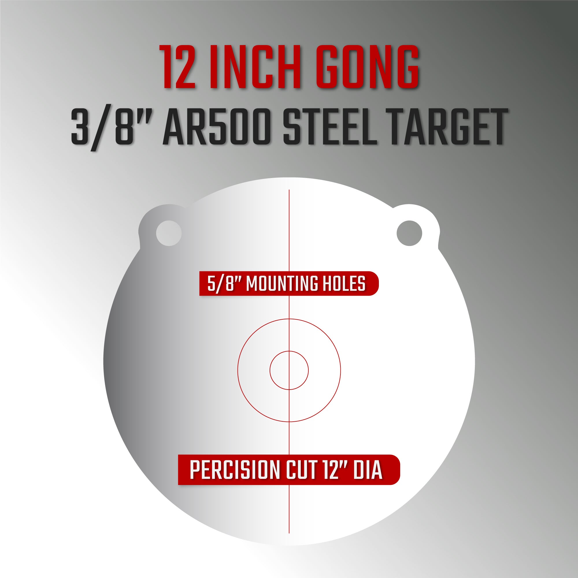 12" Gong - 3/8" AR500 Steel