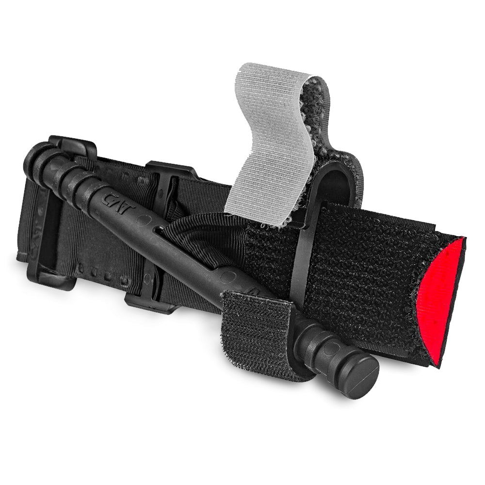 black combat application tourniquet on a white background