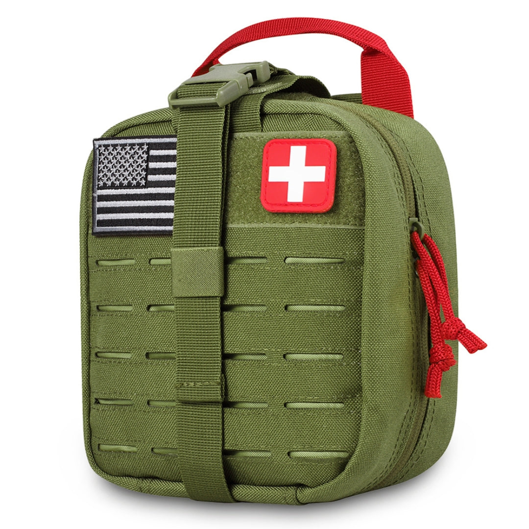 krate tactical green starter trauma kit on white background