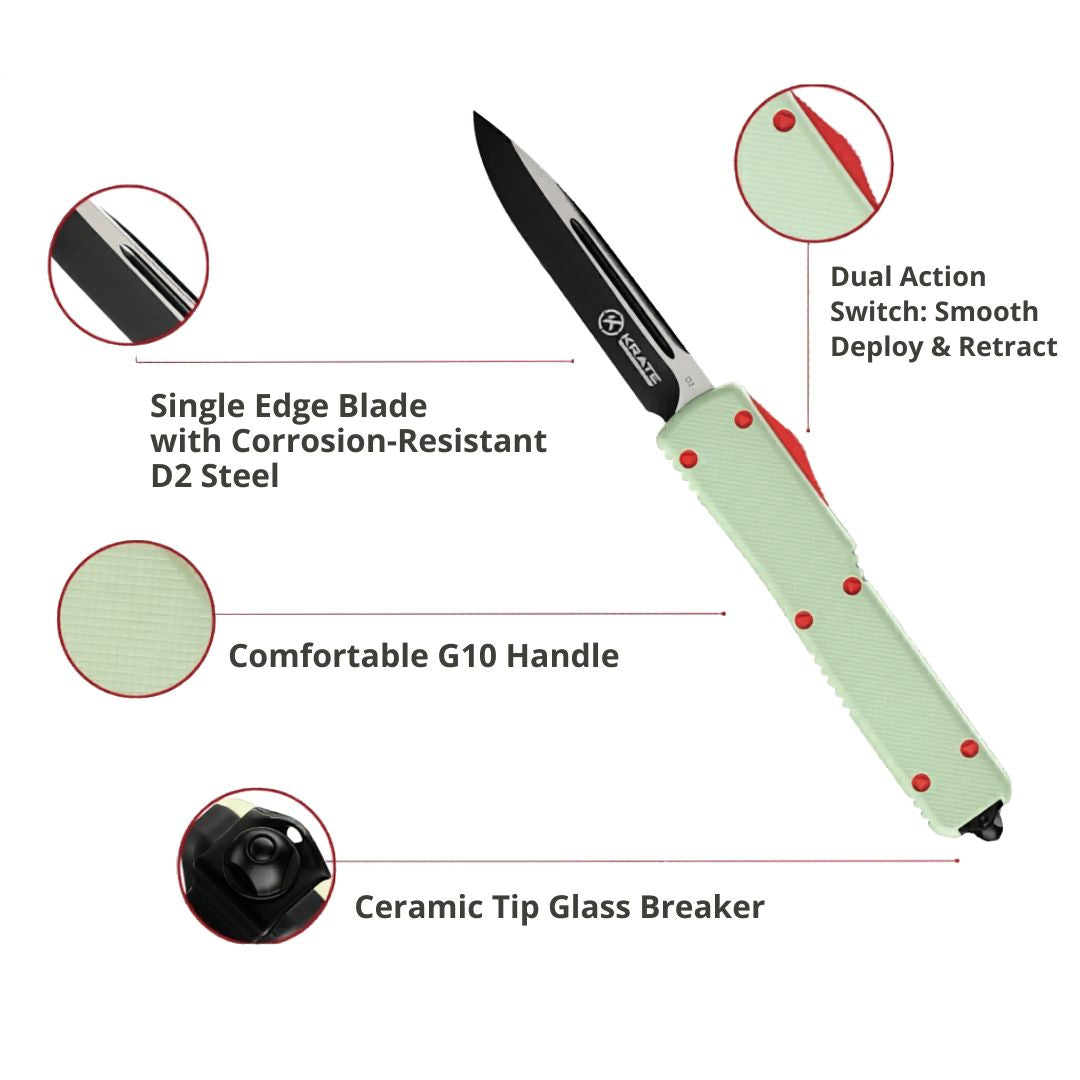 jade otf knife tech specs graphic