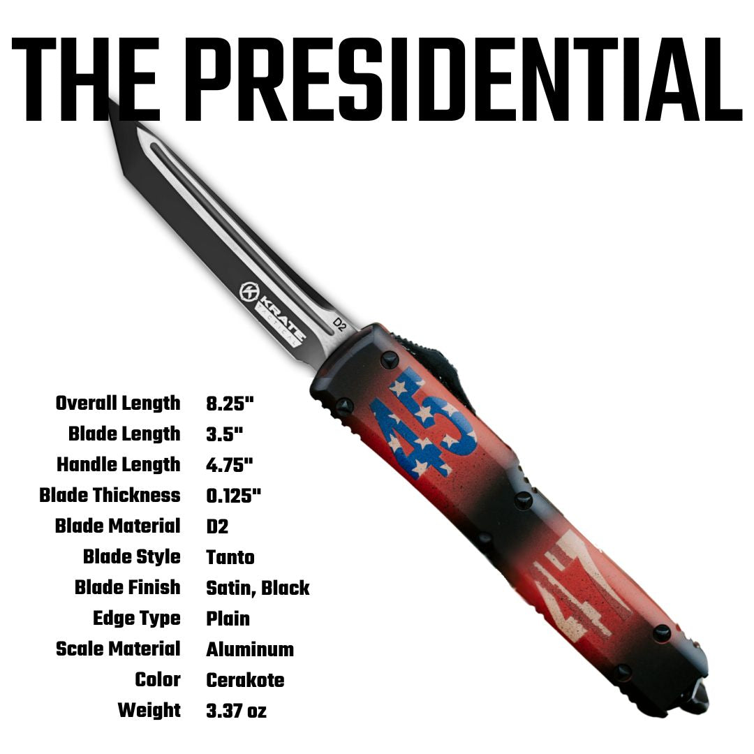 krate presidential otf knife specs sheet