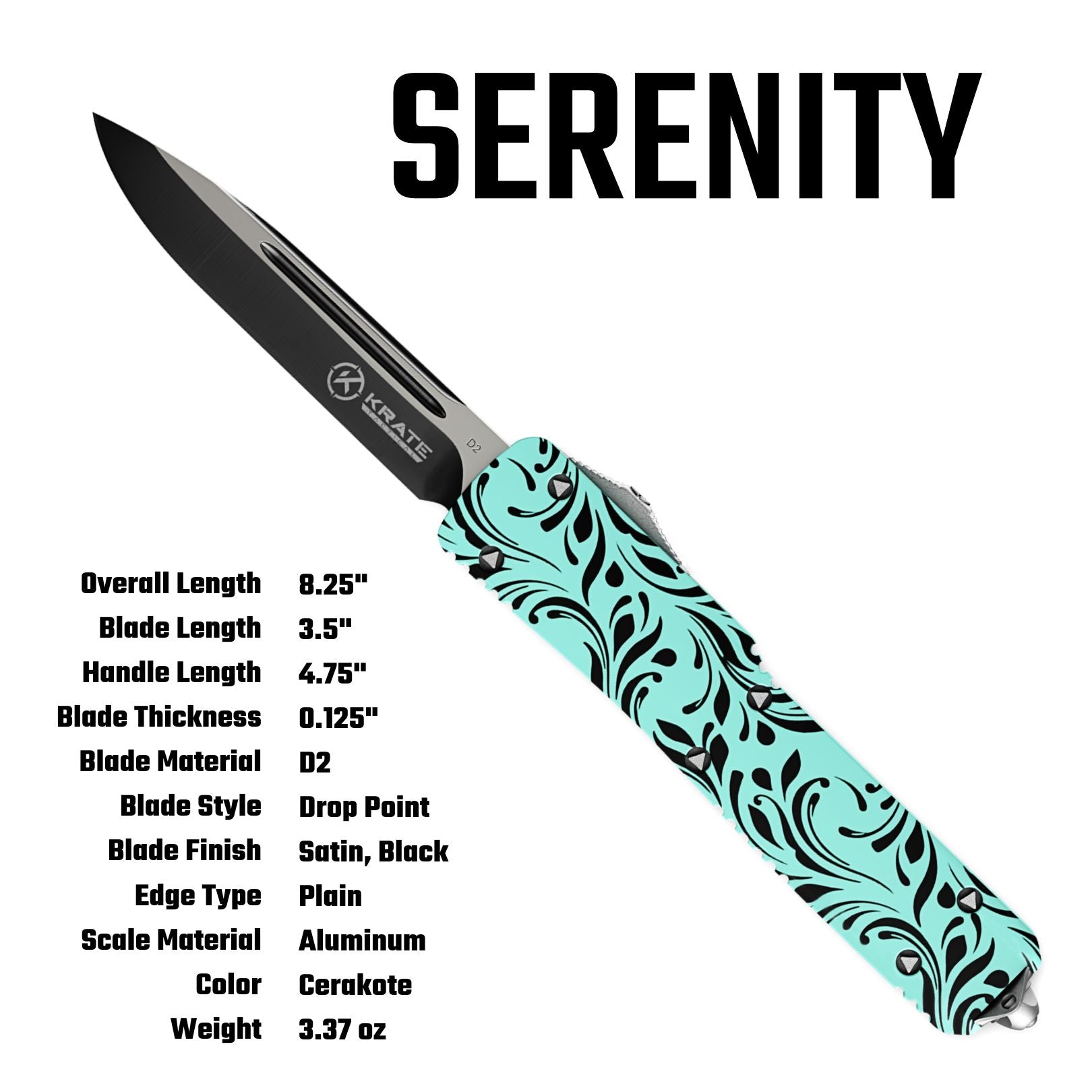 krate tactical serenity knife spec sheet