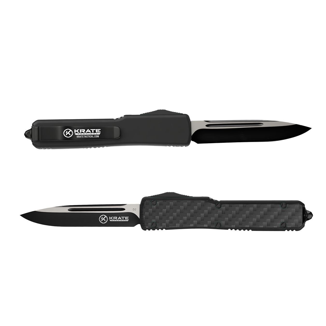 front and back view of shadow otf knife